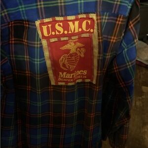 USMC Plaid Shirt with Patch